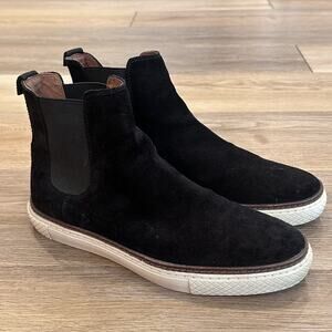 Frye Gates Black Suede Chelsea Men’s 9.5 Boots Slip On